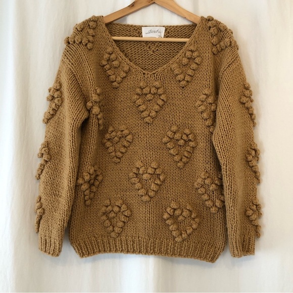 CHICWISH Knit Your Love sweater in tan brown size small - Picture 3 of 12